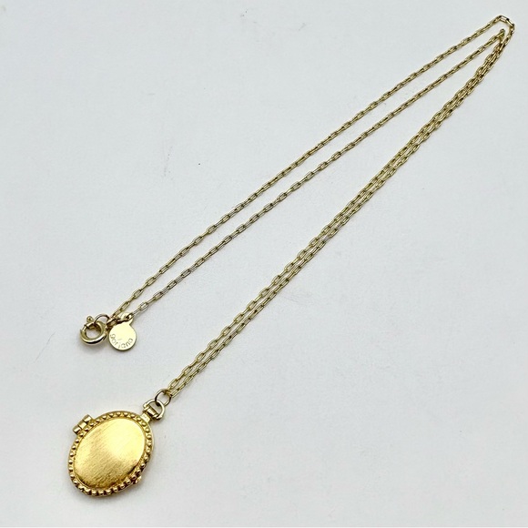 Gorjana Brushed Gold Tone Bali Antique Locket Necklace - Picture 8 of 10